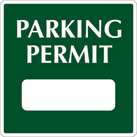 Lustre-Cal Vinyl Permanent Parking Permit Green 3in x 3in Square 1 Blank No Pad, 50PK 253748PvWh1GSq0000